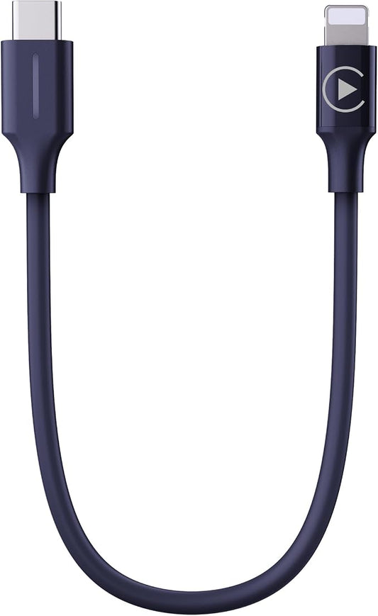 CarPlay Activator Cable for Motorcycle, CarPlay Headset Bypass Adapter for Motorcycle, Enable Mirroring on Harley/Indian/Goldwing Without Headset, USB-C to 8pin Support Charging, 50cm/Black