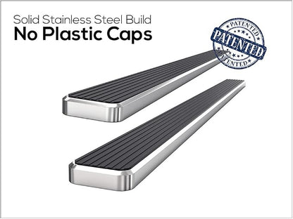 APS Running Boards Compatible with Silverado Sierra 1500 2019-2026 Extended Cab & 2500 3500 2020-2026 (Exclude 19 1500 LD)(Silverado 1500 LTD Sierra 1500 LD 2022) (Silver 5in 304 Stainless Steel)