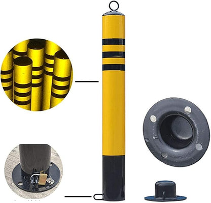 Bollard Security Posts and 5m Plastic Chain BER Set with Hanging Ring and Reflective Tape(65 × 7.6cm) (80 × 8.9cm)