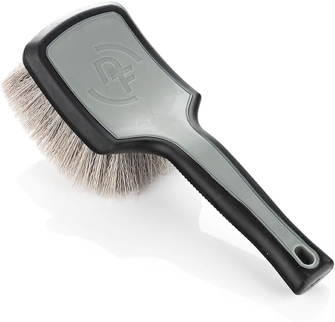Detail Factory - ProGrip XL Tire Brush - Ergonomic ProGrip Handle - Stiff Synthetic Bristles to Cut Through Grime - Grey and Black