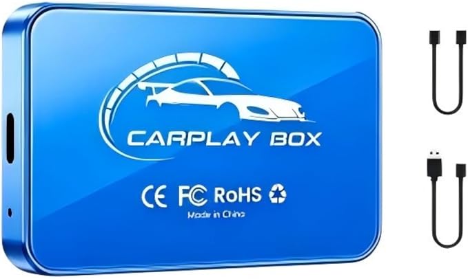 AI Box CarPlay, 3-in-1 Wireless CarPlay Adapter & Android Auto for OEM Wired Cars, Built-in YouTube for Streaming, 5.8GHz WiFi, Convert Wired to Wireless, Plug & Play Blue