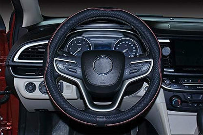 Mayco Bell Large Size Steering Wheel Cover Anti-Slip,Safety,Soft,Breathable,Durable,Full Surround,Comfortable Grip Microfiber Leather (15.5-16 inch, Wine Red)