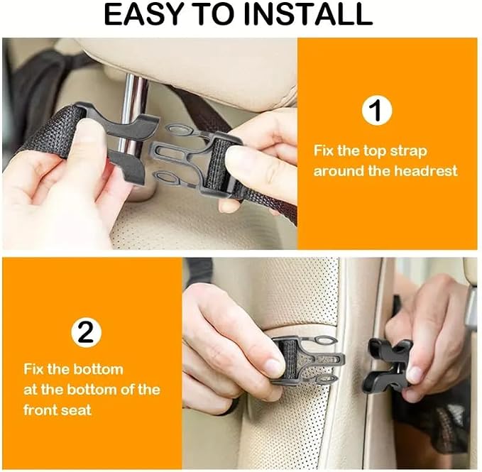 Car Backseat Organizer, Kids Seat Pockets, Back Seat Protector, Durable Strong Straps, Touchable Tablet Holder, Easy Wash, 10 Storage Pockets, 2 Pack Set