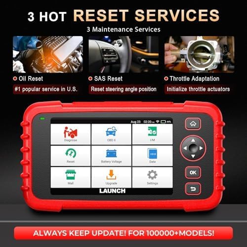 Launch OBD2 Scanner Full System Scan Tool CRP123X Plus V2.0 2026, Lifetime Free Update Car Scanner with SAS/Throttle/Oil Reset,Auto VIN OBD2, FCA SGW, Battery Test Scanner Code Reader