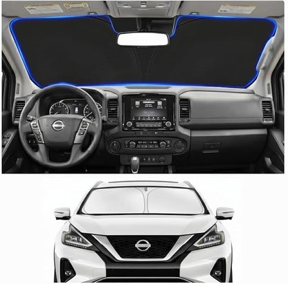 Custom Fit Windshield Sun Shade for Nissan Murano 2015-2024 | Custom Fit Windshield Cover, Blocks UV Rays, Double-Layer Heat Shield, Durable Frame, Easy Fold & Storage