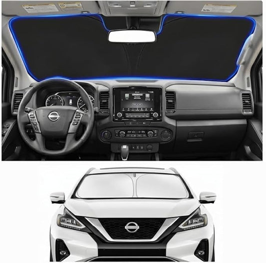 Custom Fit Windshield Sun Shade for Nissan Murano 2015-2024 | Custom Fit Windshield Cover, Blocks UV Rays, Double-Layer Heat Shield, Durable Frame, Easy Fold & Storage