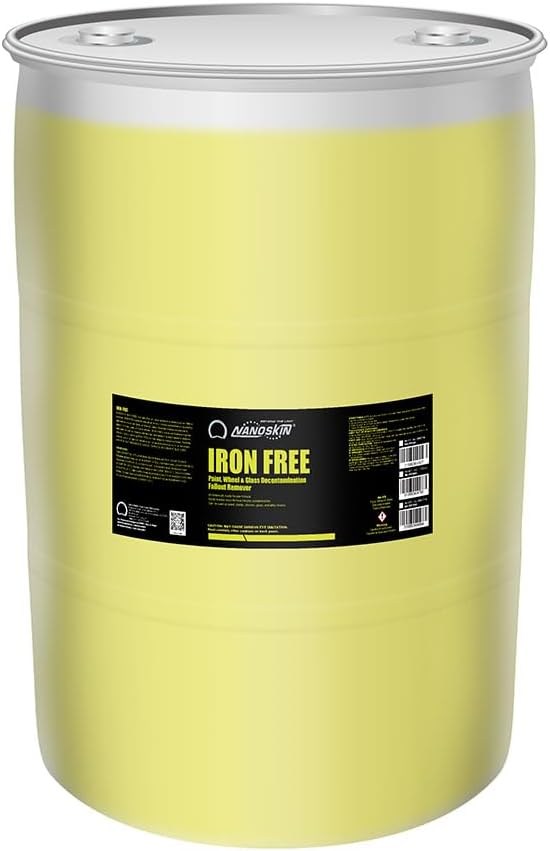 Nanoskin IRON FREE Paint, Wheel and Glass Decontamination Fall Out Remover 55 Gallons - Removes Iron Particles in Car Paint, Motorcycle, RV & Boat | Use before Clay, Wax or Car Wash for Car Detailing