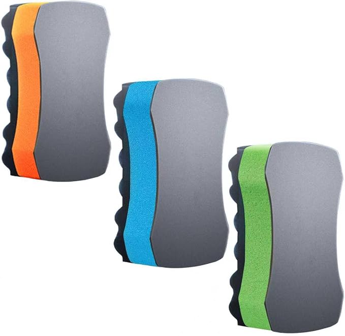 Three Texture Car Wash Sponge - Multi Purpose Bug Remover Scrubbing Side Soft Sea Sponge - Ultra Scrub Car Cleaning Sponges Wash Bucket Accessory - 3Pack