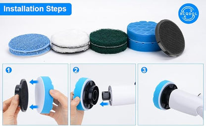 Electric Spin Scrubber Replacement Brush Heads Set, 8 Pieces, Multiple Brushes for Bathroom,Kitchen,Glass, Leather, Car Cleaning