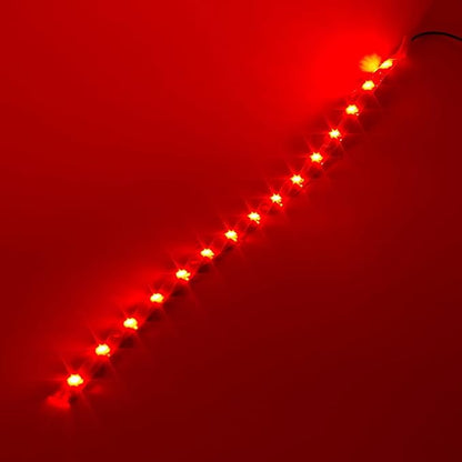 DC 12V Waterproof 1Ft 12 LED Strip Underbody Light with 6 inches Wires for Motor (Red,Pack of 6)