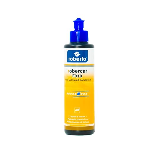 Roberlo ROBERCAR F910 Fine Cut Liquid Compound - Premium Buffing, Cutting, & Polishing Compound for Automotive Paint Restoration, Polishing Kit - 250ml - High-Gloss Finish
