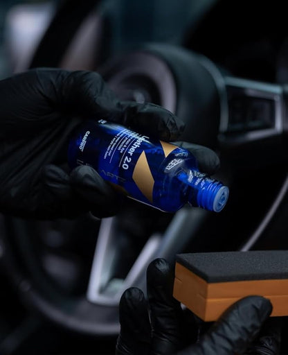 CARPRO CQUARTZ Leather 2.0 - Kit - Hydrophobic & Oil Phobic, Safe on All Car Leather, Resistance to UV, Denim Dye Coloring, Abrasion and Stains (50ml Kit)