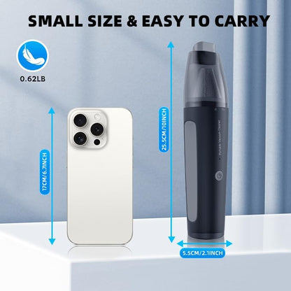 PATO Cordless Handheld Vacuum Cleaner, a Vacuum Cleaner for Small Cars, with Powerful Suction, Equipped with a 1800 mAh high-Capacity Battery,Black