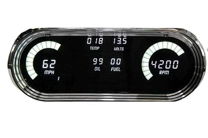 Intellitronix 1962-1965 Chevy Nova LED Digital Gauge Panel - Direct Fit Dash Replacement Cluster - Speedometer, Tachometer, Fuel, Oil, Temp & Volts - (Bezel Not Included) DP8001W (White)