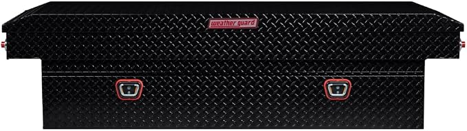 Weather Guard Saddle Truck Tool Box Aluminum Full Extra Wide Gloss Black