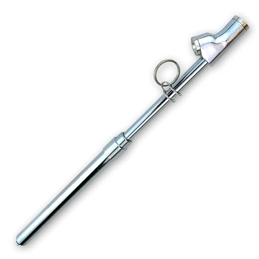 Haltec GA-155S-RCL-HD Recalibratable Dual Foot Truck Service Straight On and 30 Degree Angled Chrome Tire Air Gauge. Measures 10-150 PSI in 2 PSI Increments with Metal Indicator Bar.