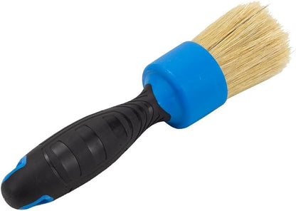 Maxshine Stubby Detailing Brush - Premium Detail Brush with 100% Natural Boar Hair Mixed Fiber for Auto, Wheels, Engine, Interior, Air Vents Cleaning - Bestselling Tool - Blue