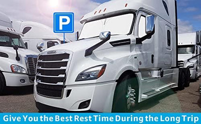 Proadsy Front Windshield and Side Windows Custom Fit 2018-2025 2026 Freightliner Cascadia, Semi-Truck Semi, Commercial & Big Rig Truck Sun Shade Foldable Sun Protector Privacy Cover