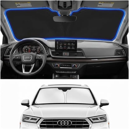 Custom Fit Windshield Sun Shade for Audi Q5 2018-2026 | Custom Fit Windshield Cover, Blocks UV Rays, Double-Layer Heat Shield, Durable Frame, Easy Fold & Storage