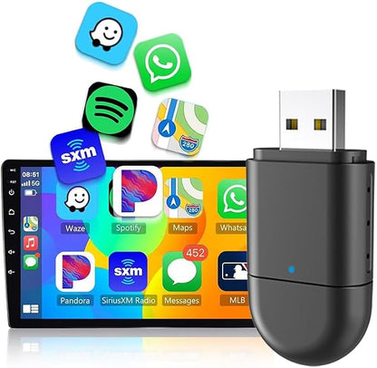 2-in-1 Wireless CarPlay & Android Auto Adapter – Plug & Play USB/Type-C Dongle, Bluetooth 5.4 + 5.8GHz Wi-Fi, Converts Wired CarPlay & Android Auto to Wireless, Fast Stable Connection