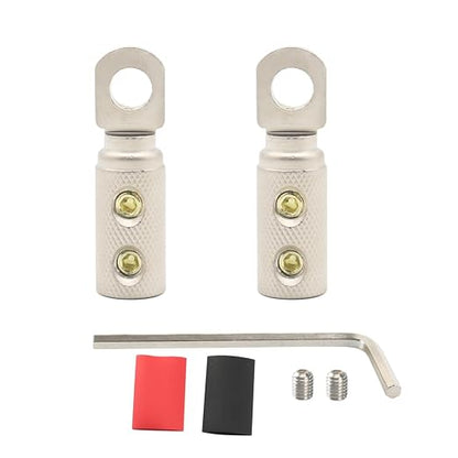 8 Gauge Wire Terminal Connectors 5/16 Ring Wiring Connector Car Audio Amplifier Power Ground 8 GA Cable Terminals 2PCS with Dual Wall Heat Shrink Tubing