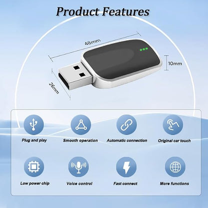 CarPlay Adapter for Honda Insight 2019 2020 2021 2022, 2-in-1 Convert Wired to Car Play Adapter, Car Multimedia Carplay Dongle, Fast Stable Connection, Plug and Play