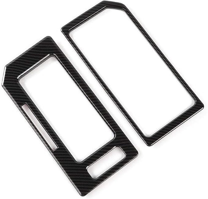 Voodonala Carbon Fiber Grain Cab Gear Shift and Cup Holder Trim Sheet Kit Interior Accessories for Ford F150 2016 2017 2018 2019 2020 (NOT FIT 21+)