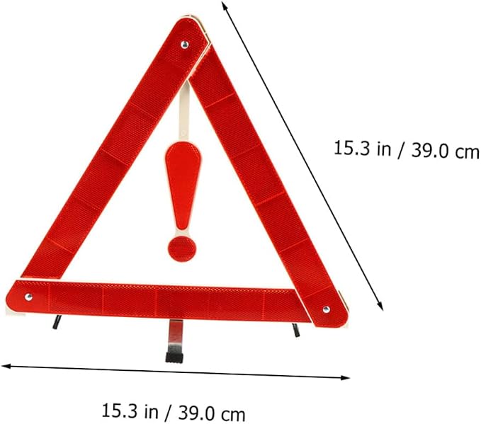 FAVOMOTO 4pcs Car Safety Triangle Kit Folding Reflective Warning Signs Tripods for Roadside Assistance Suitable for Vehicles Work Trucks Road Construction