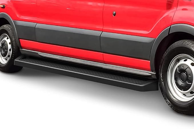 APS Running Boards 6 inches Matte Black Compatible with Ford Transit 2015-2026 Full Size Van 3-Door (Exclude 2022-2026 E-Transit) (Nerf Bars Side Steps Side Bars)