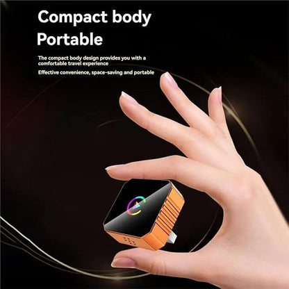 Wireless CarPlay Adapter for iPhone & Android, 2-in-1 Wireless CarPlay with Type-C Extension，for Apple iOS 10+, Android auto, Plug and Play Bluetooth CarPlay Adapter（Orange）