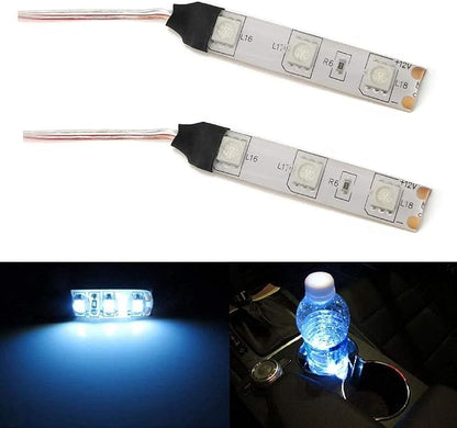 iJDMTOY 3-SMD LED Cup Holder, Glove Box, Ashtray Accent Lighting Strip Lights, Xenon White