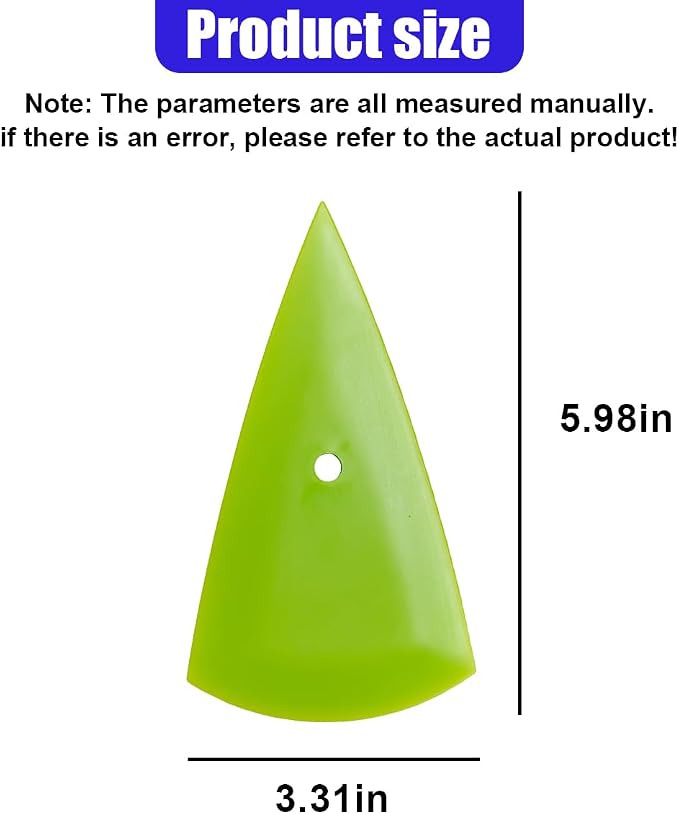 2PCS Triangle Squeegee Car Tint Squeegee, Go Corner Contour Vinyl Wrap Scraper, Fine-Edge Window Tint Tool for PPF Vinyl Wrap, Wallpaper, Decal Sticker Installation(Green)
