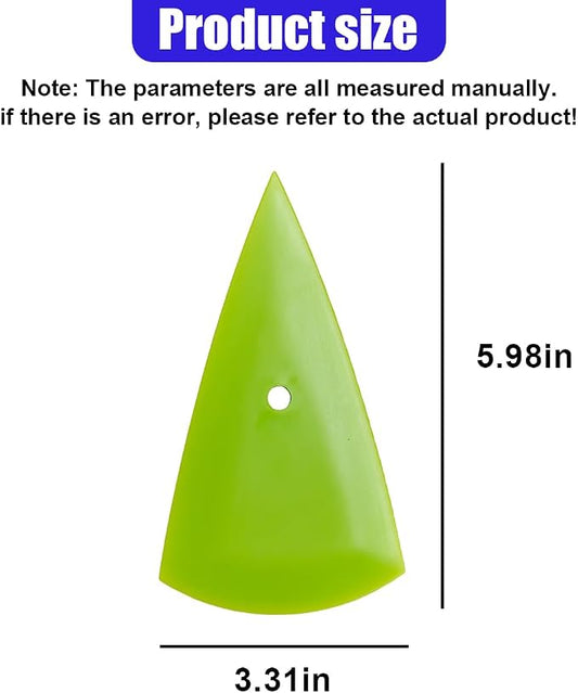 2PCS Triangle Squeegee Car Tint Squeegee, Go Corner Contour Vinyl Wrap Scraper, Fine-Edge Window Tint Tool for PPF Vinyl Wrap, Wallpaper, Decal Sticker Installation(Green)