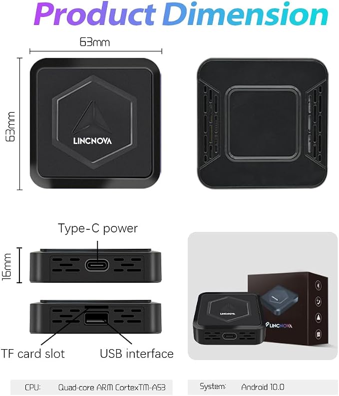 CarPlay Adapter 3-in-1 Wireless AI Smart Box for Apple iPhone and Android Auto for Factory Wired CarPlay Cars, Supports Netflix, ESPN, YouTube, HULU, Wired CarPlay Required