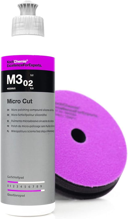 Koch-Chemie - Micro Cut Pad V2 - Special Sponge for Removing Fine Scratches, Holograms, and Polishing Marks; High Stability; Long-Lasting Compression Hardness; Contours Easily (126mm x 23mm) (Soft)
