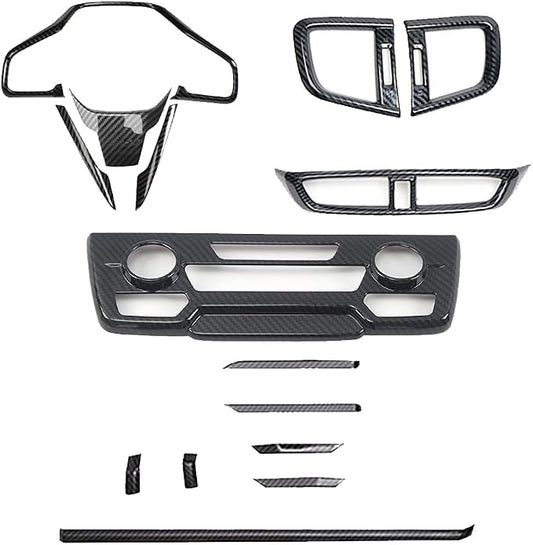 15PCS Full Interior Decoration Cover Center Consoles Instrument Panel Dashboard Trim Central Side Air Outlet Steering Wheel Moulding Trim Kits For Honda CRV 2017-2022 Carbon Fiber