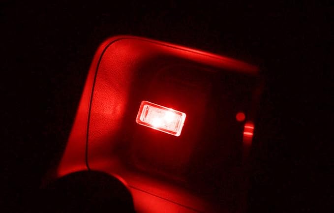 iJDMTOY Brilliant Red USB Plug-in Miniature/Nano LED Car Interior Ambient Accent Lighting Kit