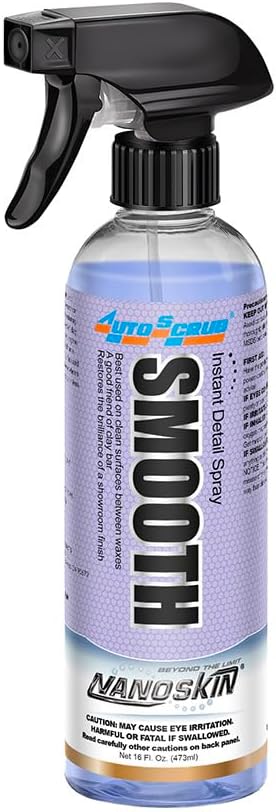 Nanoskin SMOOTH Quick Detailer Spray 16 oz for Car Detailing | Superior Gloss Enhancer, Wax Booster & Clay Lubricant | Waterless, Effortless Cleanup of Dust, Smudges, Fingerprints & Contaminants