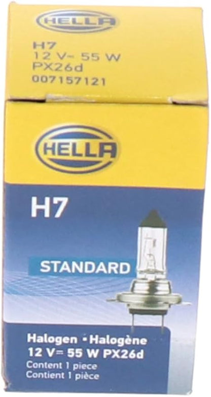 HELLA H7 Standard Halogen Bulb, 12 V, 55W (Pack of 2)