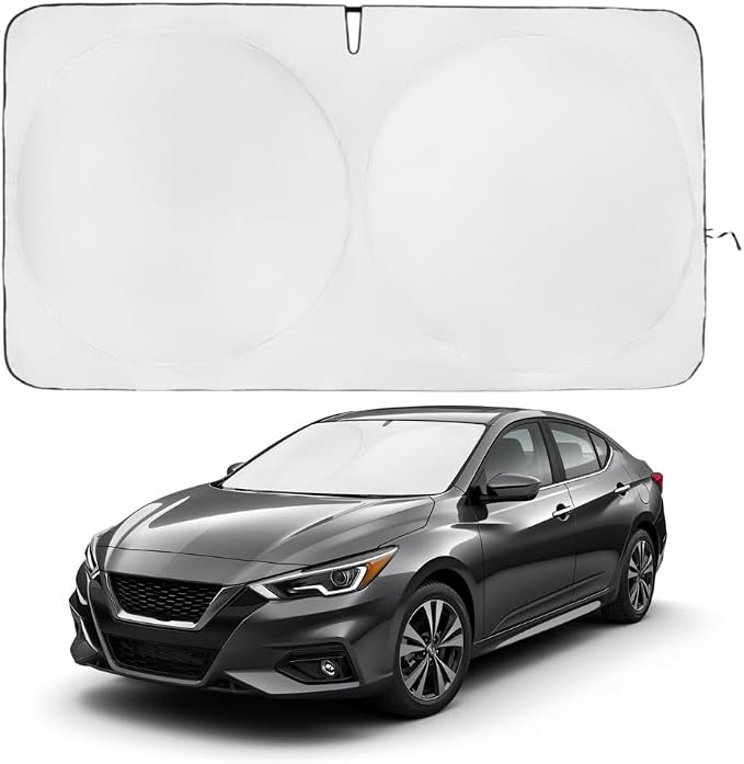 Windshield Sun Shade | Compatible for Nissan Sentra (2020-2025) | Certified 99.87% UVB & 99.02% UVA Car Sun Shade. Award Winning Sunshade - Patented Technology | Car Shades by Kinder Fluff