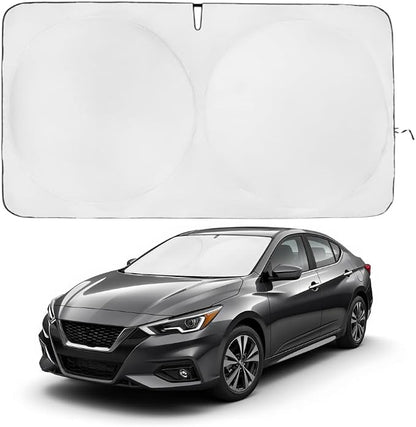 Windshield Sun Shade | Compatible for Nissan Sentra (2020-2025) | Certified 99.87% UVB & 99.02% UVA Car Sun Shade. Award Winning Sunshade - Patented Technology | Car Shades by Kinder Fluff