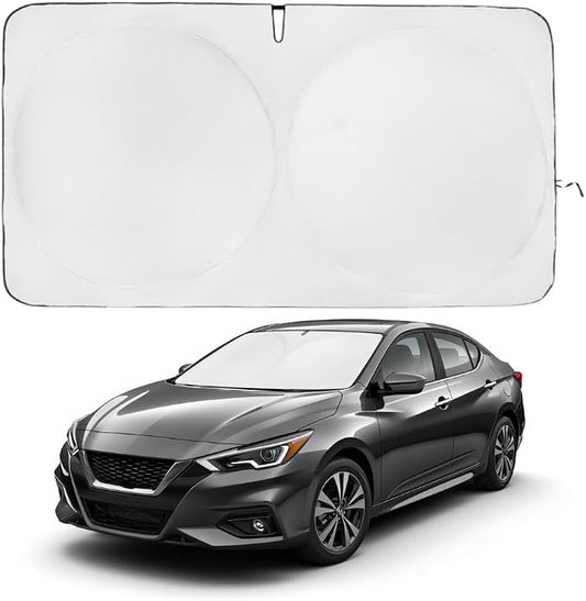 Windshield Sun Shade | Compatible for Nissan Sentra (2020-2025) | Certified 99.87% UVB & 99.02% UVA Car Sun Shade. Award Winning Sunshade - Patented Technology | Car Shades by Kinder Fluff