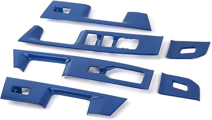 GZXinWei Interior Upgrade Accessories Door Armrest Window Control Switch Panel Trim Cover Sticker for 2021 2022 2023 2024 2025 2026 Ford F150 Blue