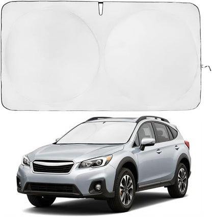 Windshield Sun Shade | Compatible for Subaru Crosstrek (2013-2017) | Certified 99.87% UVB & 99.02% UVA Car Sun Shade. Award Winning Sunshade - Patented Technology | Car Shades by Kinder Fluff