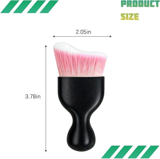 Car Interior Detailing Brush, Curved Soft Bristles Vehicle Removal Dust Collectors, Scratch-Free Automotive Cleaning Tool Accessories, Universal for Truck SUV Sedan (Pink White Bristle)