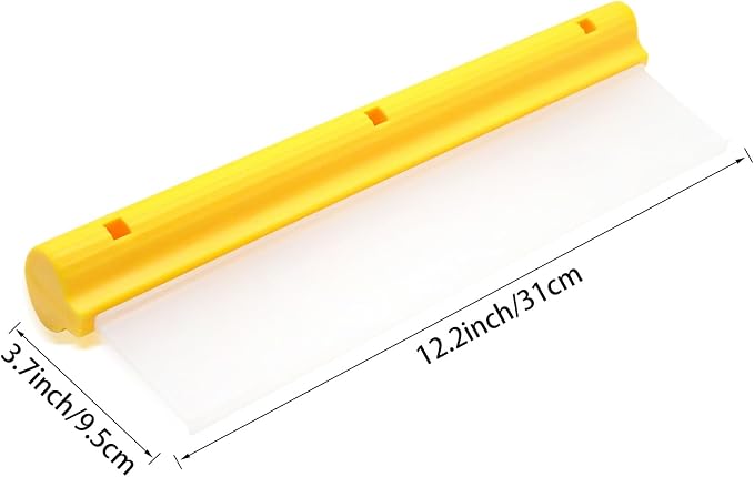 12 Inch Silicone Water Blade Car Squeegee -Yellow Windshield Squeegee, Glass Squeegee, Streak-Free, T-Bar Flexible Fast Drying for Auto Wash, Bathroom, Glass Doors