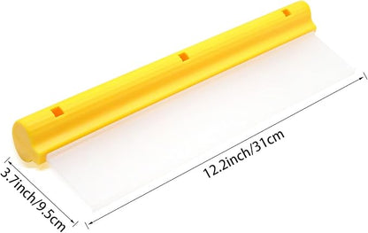 12 Inch Silicone Water Blade Car Squeegee -Yellow Windshield Squeegee, Glass Squeegee, Streak-Free, T-Bar Flexible Fast Drying for Auto Wash, Bathroom, Glass Doors