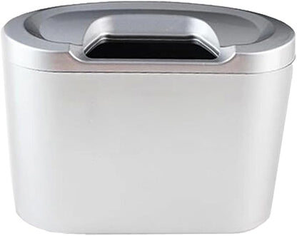Yolu Car Auto Trash Can Plastic Bins Car Trash Bags Hanging Universal Traveling Portable Vehicle Trash Rubbish Bin Car Garbage Can Waterproof Non-Slip Rubber Trash Bins for Office Bathroom Silver