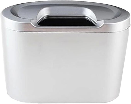 Yolu Car Auto Trash Can Plastic Bins Car Trash Bags Hanging Universal Traveling Portable Vehicle Trash Rubbish Bin Car Garbage Can Waterproof Non-Slip Rubber Trash Bins for Office Bathroom Silver