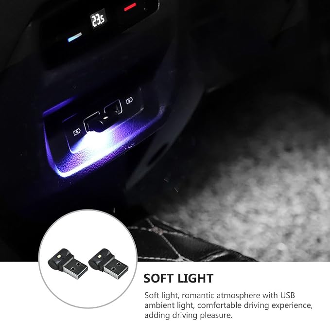 Abaodam 4 Pcs USB Ambient Light Led Nightlight Goblincore Room Decor Mini Led USB Keychain Car Lamp Night Light Car Decorative Lamp Accessories Abs Underfoot